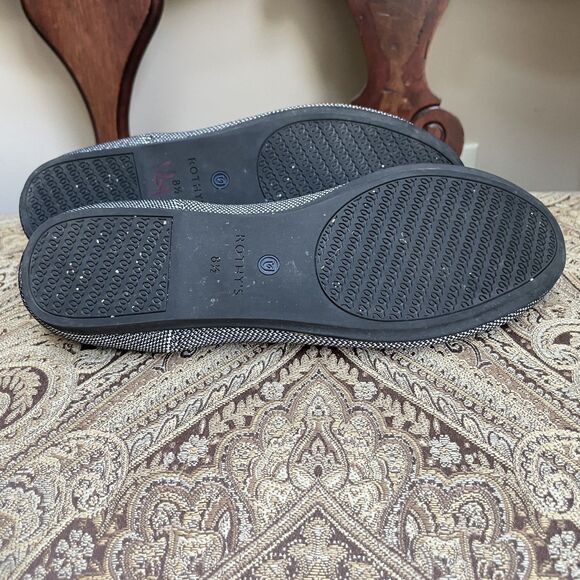 Rothy's Light Gray Checkered Birdseye Round Toe Ballet Flats Washable Size 8.5 - Picture 7 of 9